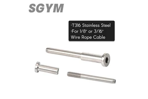 T316 Stainless Steel 1/8" 3/16'' Invisible Receiver Hexagon Swage Stud End for Cable Railing Swage Tensioner Wood/Metal Post
