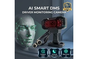 AI DMS Driver Monitoring Camera Fatigue Warning Distraction Detection IR Night Vision for Truck Bus Fleet Safety Active Alert