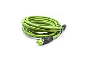 Custom M12 Rj45 Plug Cable 4p/8p 26awg Pure Copper Ip67 Pvc Jacket Industrial Profinet/ethernet Security Camera Cat6 Automobile