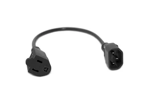 C14 to NEMA 5-15R 18AWG Power Extension Cord SJT Wire Type KC Male End for Computer Network Equipment AC Outlet Extension Cable