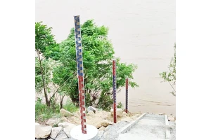 Agriculture Blue Red Stainless Steel Hydrological Anti-corrosion Water River Lake Level Ruler Staff Gauge