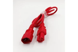 Customized Red IEC C14 to C15 AC Power Cord H05VV-F 3*1.5mm² Wire 10A 250V CE Certificated