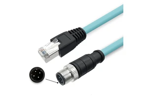 M12 Ethernet Cable Lan Network D/X Coding 4pin 8pin M12 To Rj45 Connector Industrial Camera Machine Vision Cable