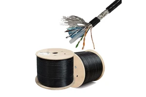 Outdoor Waterproof CAT6A CAT7 Ethernet Cable UV Resistant Direct Burial LAN Cable for Industrial Use