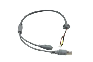 Factory Custom BNC Connector PVC Insulation Tinned Copper Conductor 30V 500mm 28AWG Gray Wiring Harness CCTV Analog Video Power