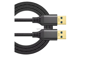 Two-head USB 3.0 Male-to-Male Braided Jacket Weaving Material Data Transfer & Fast Charging Cable for Computer Earphone & Camera