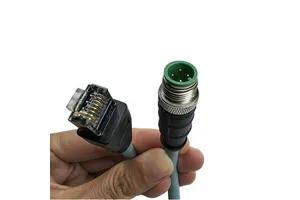 M12 D Coded 4 Pin RJ45 Profinet Ethernet Cable Assembly PVC High Flexibility Double Shielded Wire Harness Industrial Camera