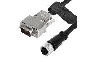 M12 A-Code 12 Pin Female DB15 Power Trigger Data Cable Cognex In-Sight Sensor Vision Systems CCB-PWRIO-MOD-05 High Flex IP67 5m