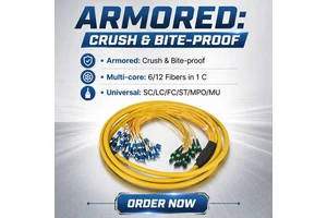 Factory 6 12 Cores Indoor/Outdoor SM MM SC/LC/ST/FC/MPO/MU Armored Fiber Optic Patch Cord For Communication Cables