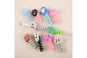 Anti-Twist Spiral Wire Manager for IPhone/Android Chargers, Headphones & USB Cables Protect Wires From Pets, Kids & Fraying