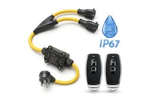 2026 New Model IP67 Waterproof Wireless Socket 110V 220V 20A RF433MHz Remote Switch for Outdoor Lighting Systems