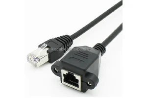 Screw Panel Mount RJ45 Cat5 Male to Female LAN Network Extension Cable