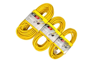 16/3 AWG SJTW 50 ft Electrical Extension Wire NEMA 5-15 3 Prong Waterproof Flexible Power Cord for Heavy Duty Equipment Supply