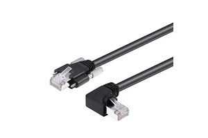 High Flexibility L Type Upward Elbow Cat6a High Speed RJ45 Connector Drag Chain Industrial Camera Network Cable