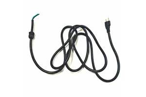 10FT 12AWG Heavy Duty NEMA 5-15P to Bare Wire Power Cord with M20x1.5 Cable Gland Open End Cable for Industrial Equipment Motor
