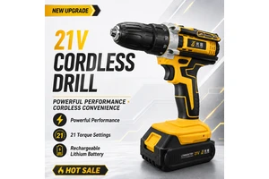 Multi-Function 21V Cordless Drill Machine Set with 30Pcs Tools Kit, Portable Lithium Battery Electric Screwdriver for Home DIY