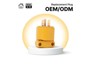 Linsheng OEM Acceptable 15 Amp 250 Volt Heavy Duty Grounding NEMA 6-15P Straight Blade Male Replacement Plug