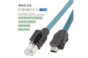IX30G-A-10S-CV to RJ45 Male Double Shielded High Flex Industrial Outdoor CMX TPE Jacket Industrial Category 6a Ethernet Cable