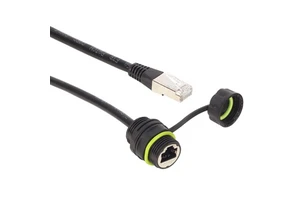 IP68 Waterproof RJ45 Panel Mount Cable Cat6 Male to Female Extension Ethernet Cable with Cover