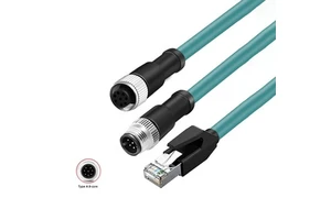 M12 to RJ45 Copper Network Cable a Type 8-core Coding Industrial Grade Camera High Flexible Shielding Connector Extension Cable