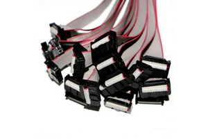 Custom Made 10 Conductor Flat Ribbon Cable 2.54mm IDC Connector Cables