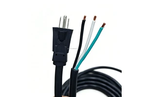 Customized Power Cable 1-10M 14AWG/3C Heavy Duty, 3 Pin US Plug to Stripped End Black Extension Cord
