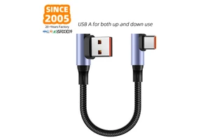 Customize Logo 0.3M Ultra-short Fast Charging USB-C Braided Cable with Pure Copper Conductor for Data Transfer and Mobile Phones