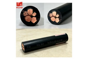 Huaqi 0.6/1kV PUR Multi Core Cable 3x25mm²+1x10mm²+4x2.5mm² Copper Conductor Flexible Power & Control Cable