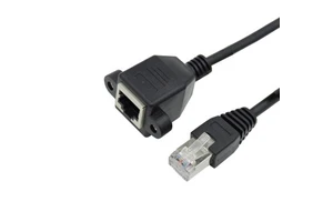 Custom 1m 2m 3m 8p8c Rj45 Panel Mount Screw Utp Ethernet Lan Cable Rj45 Cat5e Cat 6 Cat6e Male To Female Network Extension Cable