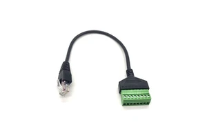 RJ45 connector Ethernet male To 8 Pin AV terminal network cable with screw hole Network extension cable