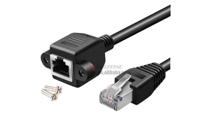 Rj45 Extended With Screw Holes Elbow 90 Degrees Can Fix Cat5e Network Male to Female Lengthened Cable