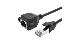 AH Cat6 Copper Core RJ45 Diagnostic Extension Cable Male/Female Panel Mount Connectors Stainless Steel Housing Power Aerospace