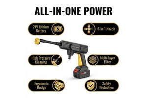 Handheld Portable Cordless Pressure 1100psi 2.4gpm 6-in-1 Nozzle Mobile Brushless Automatic Car Washing Machine in China