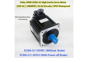 100% Original Delta A2 300W Three-Phase Servo Motor (Brake/No Brake) ECMA-G11303SS/RS Flange Mount IP54 Protection High