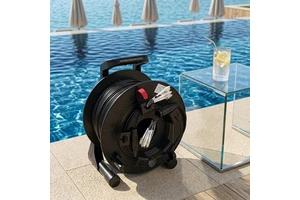 8core Om4 Multimode Mpo Lc Patch Cord 1000ft Armored Reel 10g Tactical Portable Retractable Fiber Optic Cable Video