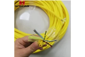 Undersea ROV Tether 2 Core Copper Power And 4 Core Twisted Pair PE Insulated Signal Wires Hybrid Underwater Zero Buoyant Cable