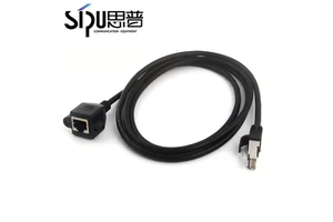 SiPU Cat6 RJ45 Female to Male Panel Mount Extension Cable Shielded Ethernet Network Chassis Mount Bare Copper Screw Holes