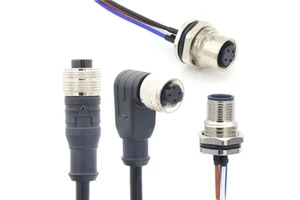 OEM Custom Length M12 Cable Assembly 2 3 4 5 6 8 12 17 Pin Male Female Straight Angle Factory Direct Supply