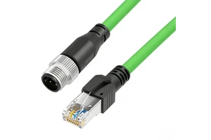 High Flex Cat5e SF/UTP Industrial Ethernet Cable, RJ45 Male to M12 D-Code 4-Pin Male, Stranded Copper for GigE Vision Camera