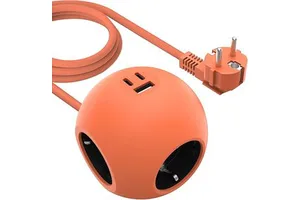 PD25W Fast Charging Factory Wholesale New Design Multi Outlets Eu Spherical Socket Extension Cable Power Strip Eu With Usb