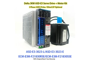 100% Original Delta 3KW Complete Servo System ASD-E3-3023-L/E&ECM-E3M-F21830RSE/SSE 3Phase 220V for CNC Packaging Machine