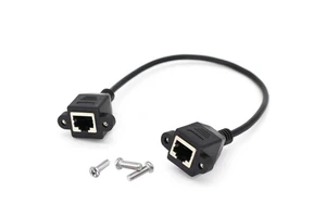 RJ45 Female to Female Panel Mount Network Extension Patch Cable
