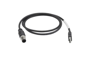 M12 A-Coding 4-Pin Male To USB 2.0 Type-A Male Industrial Cable IP67 Waterproof PUR Jacket Shielded Data Cord 480Mbps