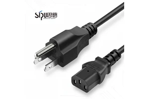SIPU Factory Manufactures Wholesale NEMA C15 USA with IEC End for Computer Copper Material 2026 Extension Power Cord