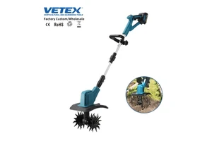 Vetex Rechargeable Electric Soil Cultivator Machine, Lightweight Garden Tiller for Home and Outdoor Gardening
