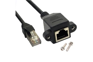0.3m 0.6m 1m FTP Rj45 Male to Female Rj45 Extension Cable with Panel Mount in Stock