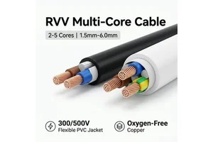 Professional RVV Flexible Control Cable 2-5 Core | 300/500V Multi-core Copper Power Wire | Industrial Wholesale Factory Supply