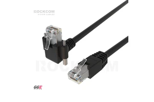 GigE RJ45 to RJ45 W/Thumbscrews R/A 90U High Flex Optional Gigabit Ethernet Cable for Industrial Camera Cat.5E