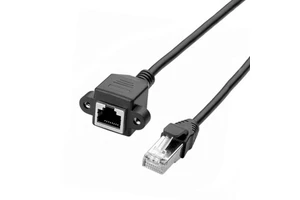 0.3m to 5m Ethernet LAN Extension Cable Accessory RJ45 Male to Female Screw Panel Mount Cable (0.3m/0.5m/0.6m/1m/1.5m/2m/3m/5m)