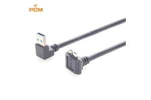 Industrial Camera USB3.0 to Micro USB Right Angle Cable with Screw Lock for Point Grey Chameleon Camera Machine Vision